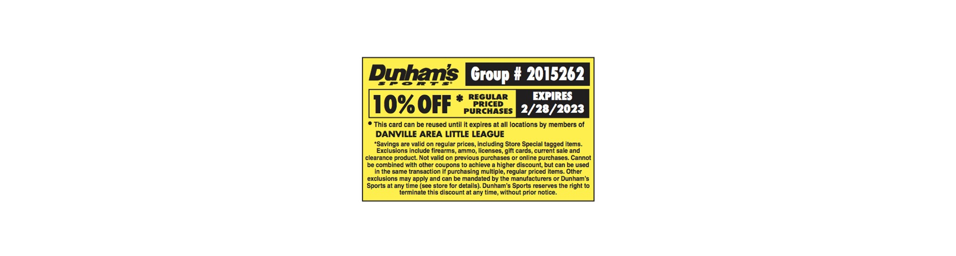 Dunhams Sports 10% Off